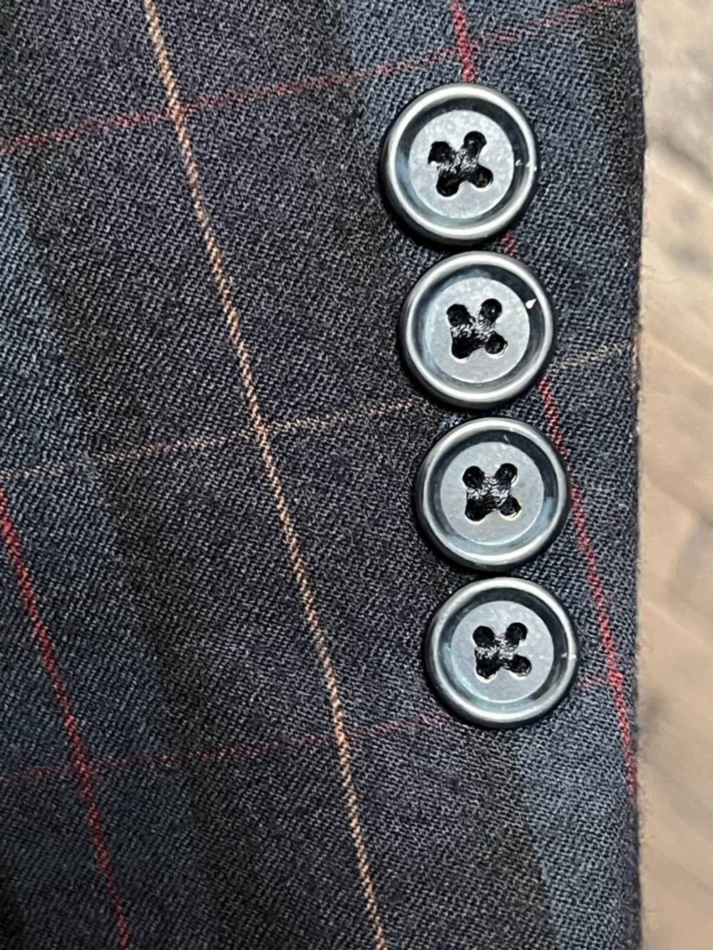 Jos A Bank Tartan Plaid Sport Coat Blazer Jacket Wool Blue’ Men 42R - Picture 12 of 14